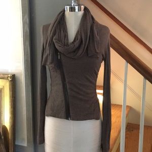 Bcbg knit Moto jacket with scarf